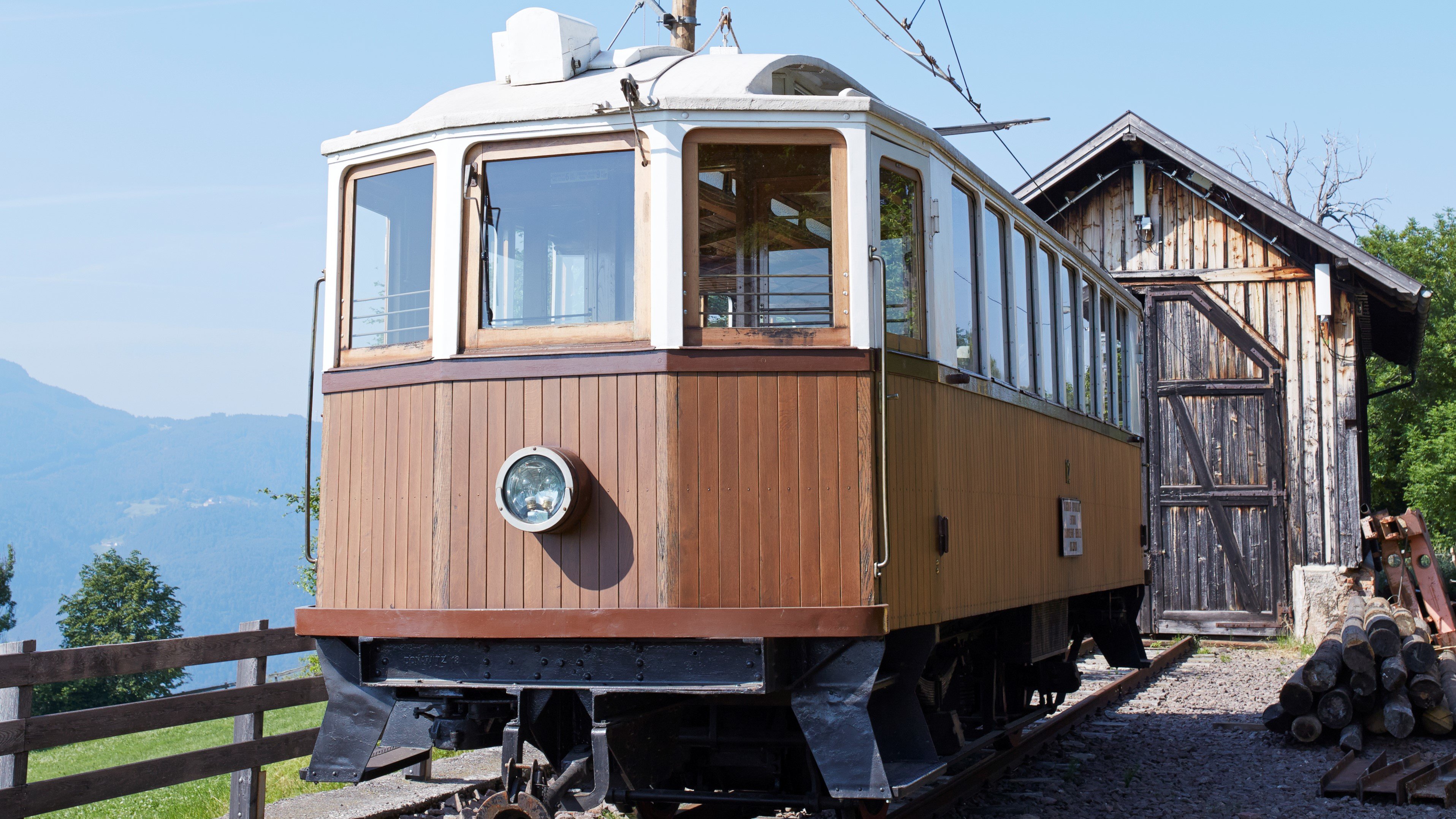 A historic railcar of the Renon/Ritten light railway