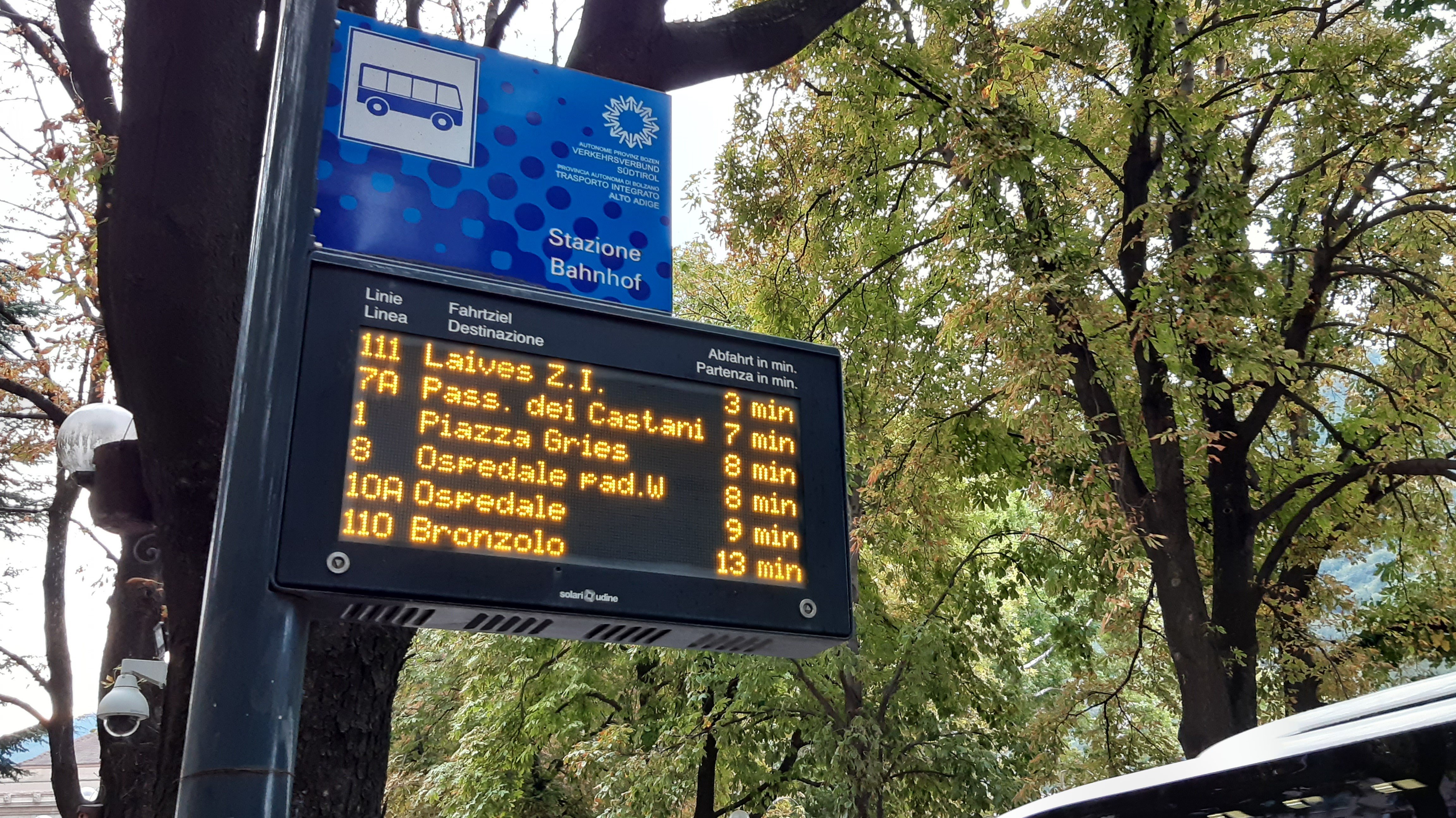 Bus stop with digital passenger information
