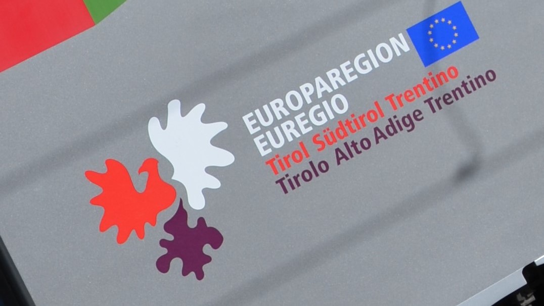The Euregio logo on a regional train